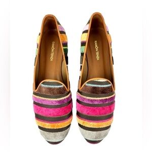 Ramon Tenza Taylor Striped Flats Loafers Size 10